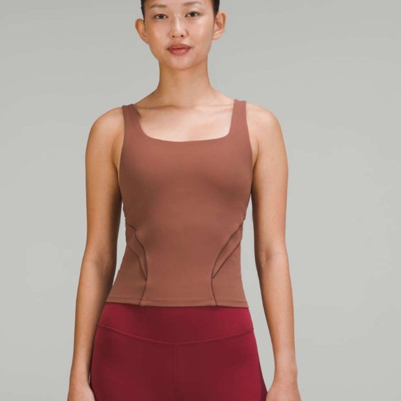 lululemon athletica Tops - NWT Lululemon Nulu Mesh-Back Shelf-Bra Yoga Tank Top crop top orange brick